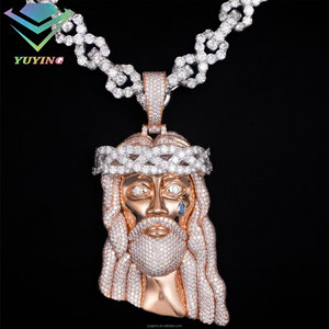 จี้พระเยซูแบบกำหนดเอง ผ่านการทดสอบเพชร VVS สี D มอยส์ซาไนต์ ประดับเพชรเต็มตัว เงินแท้ 925 สไตล์ฮิปฮอป สำหรับเป็นของขวัญ - Product Image 3