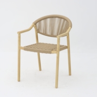 Fauteuil en rotin tressé PE pour terrasse, balcon, bord de piscine, café, structure en aluminium, résistant aux intempéries, mobilier d'extérieur