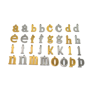 Mysterious sterling silver metal English <b>letter</b> pendant keychain for hats and bags - Product Image 3