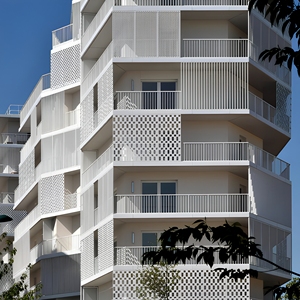 Panneau de mur rideau en aluminium de style européen avec motif géométrique en treillis, anti-corrosion, revêtement en poudre, personnalisé - Product Image 6