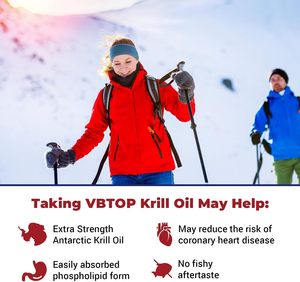 Huile de Krill de l'Antarctique 1000mg par Portion 120 Gélules Molles Oméga-3 Phospholipides Astaxanthine Vitamines Antioxydantes Complément Alimentaire - Product Image 4