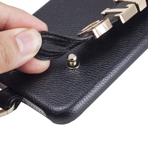 Microfiber Leather Gold Letters Kim Loại Sang Trọng Đậm Tùy Chỉnh Tên Cá Nhân Văn Bản Vòng Đeo Tay Dây Đeo Điện Thoại Diy Vỏ Cho iPhone 11 - Product Image 5