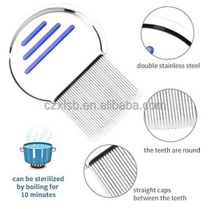 Paquete de 4 peines para piojos de acero inoxidable y plástico, duraderos y cómodos para niños y adultos, uso doméstico - Product Image 5