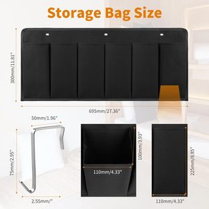 <b>Shoe</b> Pockets 6 Large Pockets Heavy Duty Hanging Bedside <b>Storage</b> Organizer With Sturdy Hooks For <b>Shoes</b> Toys Tools - Product Image 2