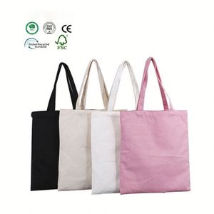 Eco-Friendly Recycled <b>Canvas</b> Cotton Tote Shopping Bag Custom Printed Logo Blank Bag - Product Image 1