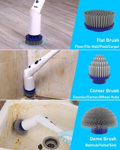 7 en 1 brosse de nettoyage électrique sans fil épurateur de rotation électrique épurateur de rotation multifonctionnel cuisine salle de bain brosse de nettoyage ABS - Product Image 6