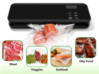 Machine de mise sous vide intelligente entièrement automatique avec écran LCD, coupe-sac intégré et contrôle du temps de scellage pour la cuisine domestique