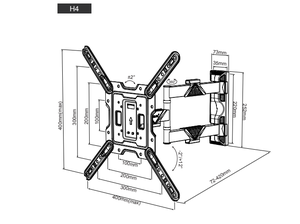 KALOC-Soporte de pared de esquina LED H4, soporte de pared <span class=keywords><strong>flotante</strong></span> de 32-55 pulgadas, soporte de <span class=keywords><strong>TV</strong></span> moderno montado en la pared, Vesa 75x75 400x400 - Product Image 4