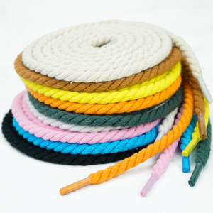 Cordones redondos de calidad de 6mm de ancho 120-160cm, cordones de cuerda de 12 colores para zapatillas de deporte hechos de algodón y cuero - Product Image 3