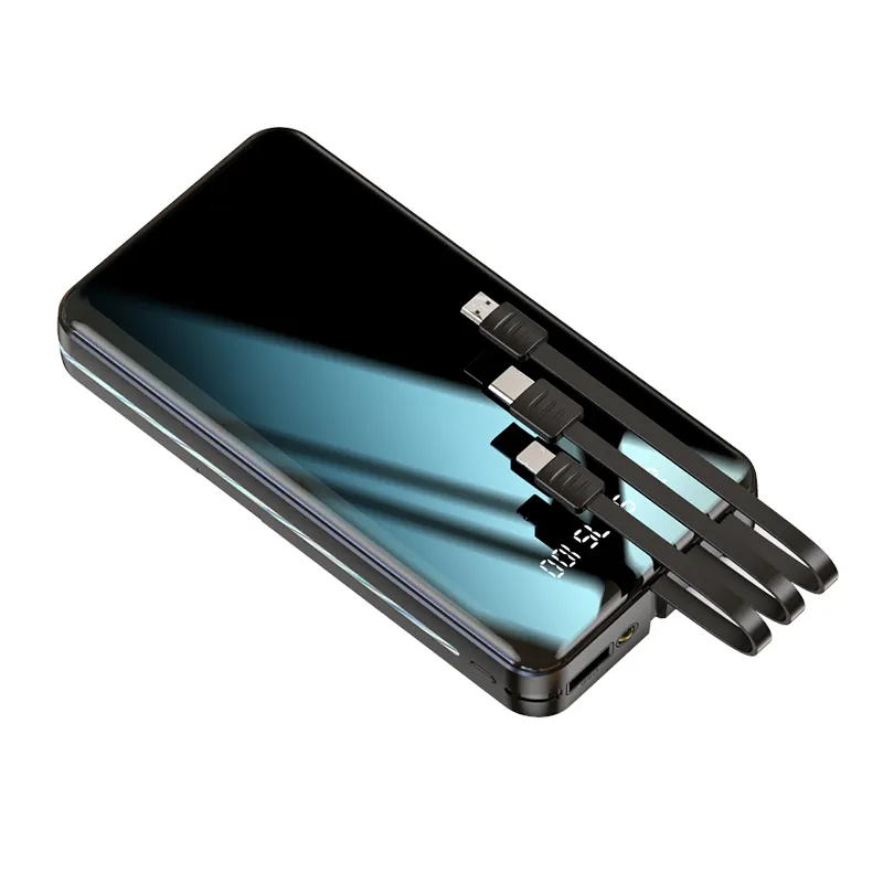 Specchio lucido schermo Power Bank 20000 mah staccabile 4 in 1 Power Bank portatile per Smart Device iphone e Android