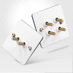 LangYeao 4mm Ultra İnce Beyaz Paslanmaz Çelik Yüzey Montajlı Geçiş Anahtarı 1/2/<span class=keywords><strong>3</strong></span>/4'lü 2 Yollu, Ev ve Otel İçin Pirinç Geçiş Düğmesi - Product Image 2