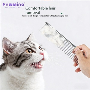 Peigne de toilettage Pawmino pour animaux de compagnie, en acier inoxydable, à dents fines et denses, pour démêler les poils des chats et des chiens, taille petite et moyenne - Product Image 5