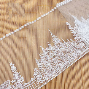 زينة زفاف شبكية من الدانتيل بقصّة الأميرة 17 عرض من التل بشبكة تطريز لحفلات الزفاف لصندوق أحذية مخفية تتضمن الخرز إكسسوار تصنعه بنفسك - Product Image 1