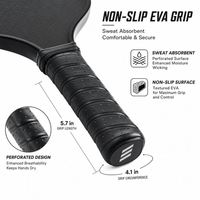 Raquette de pickleball professionnelle à manche long, construction unibody en carbone 18K, forme allongée, technologie thermoformée