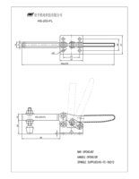 Serre-joints à levier manuel réglables à fixation rapide, à base de barre en U longue, horizontaux, modèle HS-203-FL