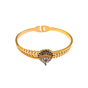 Bracelet tendance en acier inoxydable 316L plaqué or PVD, design cœur avec cristaux, bijoux pour femmes - Product Image 2