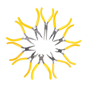 Mini Jewelry Pliers 10-Piece Set 4.5-Inch Yellow Handle Steel For Diy - Product Image 4