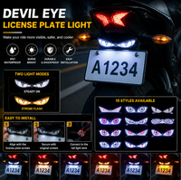 Luz LED para Matrícula de Motocicleta, Diseño Ojo de Diablo, Triangular, Semicircular, Estroboscópica, Decorativa