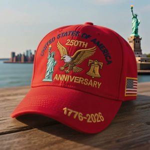 <span class=keywords><strong>Casquette</strong></span> de baseball unisexe 100% brodée pour le 250e anniversaire des États-Unis avec statue d'aigle chauve, cloche de la Liberté et drapeau américain - Product Image 5