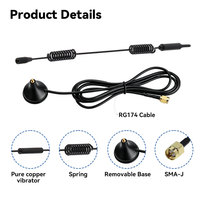 Antenne magnétique 5G à gain élevé 8dBi omnidirectionnelle avec câble RG174 de 3 m SMA-J pour passerelle IoT de véhicule