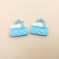Mini sac multicolore DIY style dessin animé, rose diamant et bleu, accessoires en résine faits main pour pinces à cheveux, coques de téléphone, boucles de chaussures et breloques décoratives