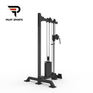 Equipo de gimnasio comercial Cable de una sola columna Lat Pull Machine Sistema de doble polea ajustable Pin Máquina de fuerza de selección de carga - Product Image 3