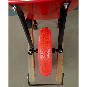 <span class=keywords><strong>Brouette</strong></span> de chantier robuste 80L 100L <span class=keywords><strong>110L</strong></span> avec poignée en bois, capacité 180kg, modèle WH6601 - Product Image 4