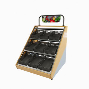 Étagère de présentation de légumes double face en bois et métal, durable et pratique, taille personnalisée - Product Image 3