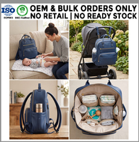 Sac à dos de maternité minimaliste en cuir écologique, fabrication OEM/ODM en marque blanche, fabricant en gros