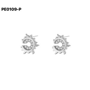 ต่างหูแฟชั่นประดับเซอร์โคเนียสตั๊ด PE0109 สำหรับผู้หญิงเครื่องประดับคุณภาพสูง - Product Image 1