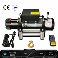 Treuil électrique 12V certifié CE, frein automatique antidérapant, télécommande sans fil, toutes conditions météorologiques, 13500 lbs, pour remorquage de véhicules et de remorques