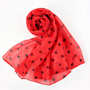 Nuovo Sciarpa Estiva in Chiffon di Poliestere Stampato, Velo alla Moda <span class=keywords><strong>a</strong></span> Pois Stile Hui, Commercio all'Ingrosso Transfrontaliero - Product Image 4