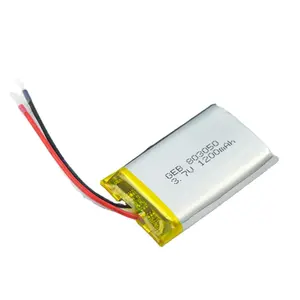 GEB רגיל Lipo Li-פולימר חבילה ליטיום 803050 3.7v 1200mah ליתיום NMC סוללה נטענת פולימר Li יון פאוץ תא עבור GPS