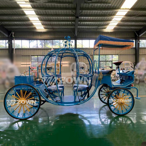 Carruaje eléctrico personalizado con forma de calabaza, vehículo sin caballos de estilo princesa vintage para eventos al aire libre y fotografía de bodas - Product Image 5