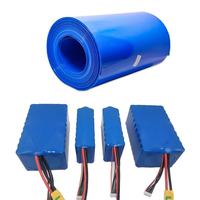 Tube thermorétractable en PVC bleu noir 220V, résistant à la flexion, pour isolation de batterie 18650