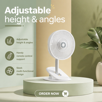 Ventilateurs de bureau rechargeables électriques USB avec télécommande, mini ventilateurs portables personnalisés à pince silencieux pour la maison