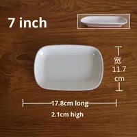 Vaisselle rectangulaire jetable en mélamine blanche pour usage commercial – Assiettes classiques pour hôtel, plat à fondue, poisson, riz, nouilles – Vente en gros spéciale