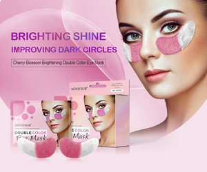 Masque pour les yeux double couleur MOND'SUB OEM, gel pour les yeux au collagène éclaircissant à la fleur de cerisier, patchs pour les yeux sous les yeux - Product Image 4