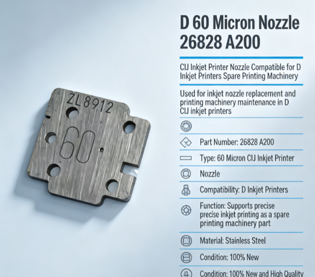 D 60 Micron Nozzle 26828 A200 Cij Inkjet Printer Nozzle Compatible for D Inkjet Printers Spare Printing Machinery