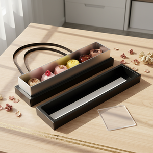 Caja de Embalaje para Pasteles de Tiramisú de Grado Alimenticio con Cortador Acrílico, Caja de Papel Plegable de Lujo - Product Image 2