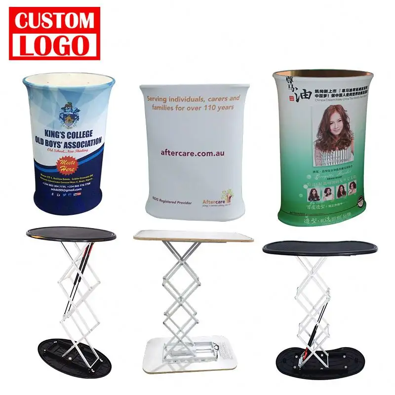 Wheel Box Counter Pop Up Display Table Counter Stand Printed Free Standing Display Counter