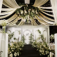 Haute qualité mariage blanc plafond drapé rideau tissu plafond tente toit drapé rideau toile de fond fête décoration