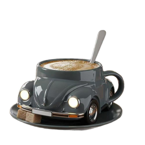 Chất lượng cao 200ml gốm Mustang bọ cánh cứng hình cốc cà phê đặt thân thiện với môi đồ đá có nắp đậy cho quà tặng doanh nghiệp - Product Image 5