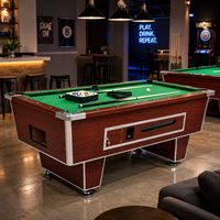 Table de billard de style américain - Commerciale, à monnayeur, pour club et salle de billard, en tweed pur laine à poils droits, 2440*1320*810, direct usine