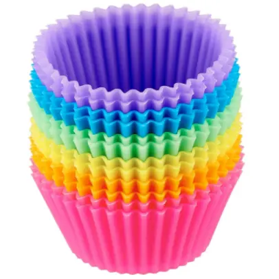 Moldes multicolores para magdalenas, moldes de silicona, taza de silicona, herramientas para pasteles, magdalenas de silicona sostenibles, 25 mililitros, 5,5G