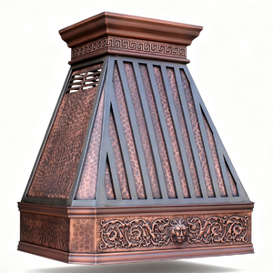 <span class=keywords><strong>Hotte</strong></span> de cuisine murale en cuivre artisanal sur mesure, calibre 16, embossée, d'inspiration européenne, prête à l'emploi pour villa de luxe - Product Image 4
