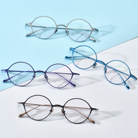 Gafas Borregls de Titanio Puro para Hombre, Montura Redonda de Diseño, Marca Nueva 2025, Ligeras, Estilo Japonés, Modelo 185752