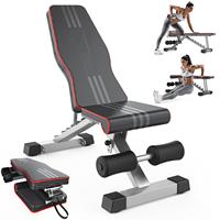Banc de musculation multifonctionnel réglable en acier allié pour entraînements complets du corps, pliable, durable, portable, pour la musculation à domicile
