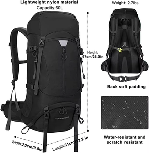 Sac à dos de randonnée en polyester imperméable avec housse de pluie pour camping alpinisme sac à dos - Product Image 3