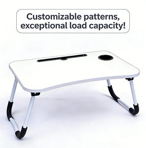 Bureau pliable pour ordinateur portable avec porte-gobelet - Plateau portable pour <span class=keywords><strong>lit</strong></span> et canapé - Product Image 1